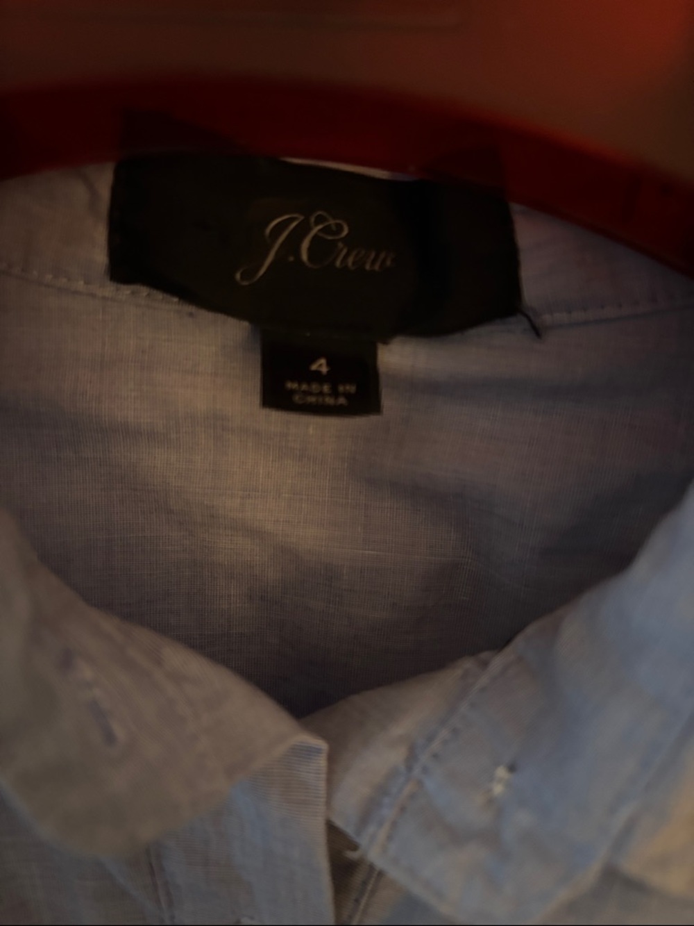 J. Crew Light Blue Long-Sleeve Shirt Dress with Waist Tie - Picture 2 of 2